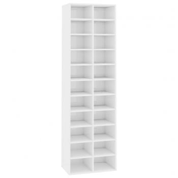Schuhschrank Hochglanz-Weiß 54x34x183 cm Holzwerkstoff