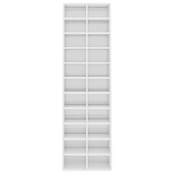 Schuhschrank Hochglanz-Weiß 54x34x183 cm Holzwerkstoff