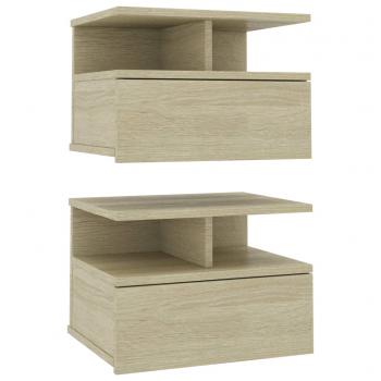 Nachttische 2Stk. Hängend Sonoma-Eiche 40x31x27cm Holzwerkstoff