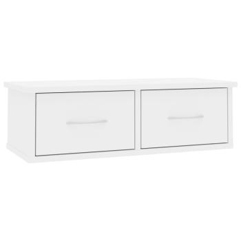ARDEBO.de - Wand-Schubladenregal Hochglanz-Weiß 60x26x18,5 cm Holzwerkstoff