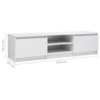 TV-Schrank Hochglanz-Weiß 140x40x35,5 cm Holzwerkstoff