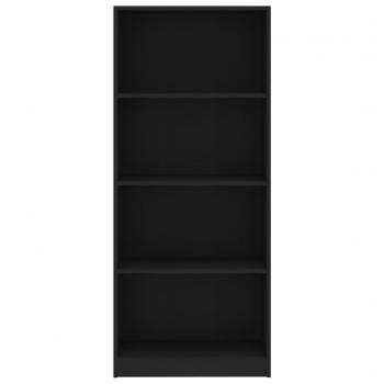 Bücherregal 4 Fächer Schwarz 60x24x142 cm Holzwerkstoff