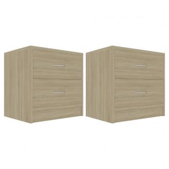 Nachttische 2 Stk. Sonoma-Eiche 40x30x40 cm Holzwerkstoff