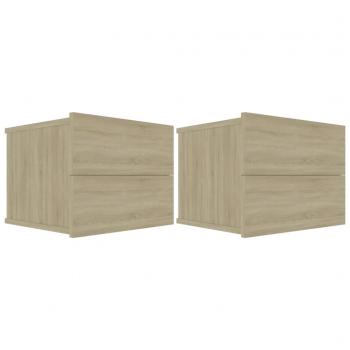 Nachttische 2 Stk. Sonoma-Eiche 40x30x30 cm Holzwerkstoff