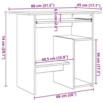 Schreibtisch Betongrau 80x45x74 cm Holzwerkstoff