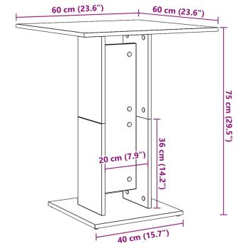 Bistrotisch Betongrau 60x60x75 cm Holzwerkstoff