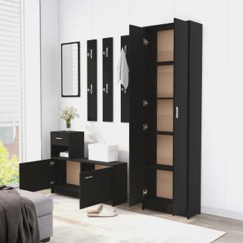 ARDEBO.de - Garderobenschrank Schwarz 55x25x189 cm Holzwerkstoff