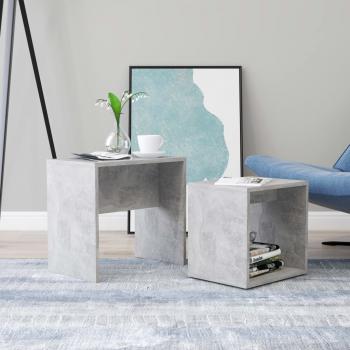 ARDEBO.de - Couchtisch-Set Betongrau 48x30x45 cm Holzwerkstoff