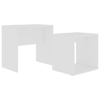 Couchtisch-Set Hochglanz-Weiß 48x30x45 cm Holzwerkstoff