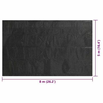 Treibende Pool Solarfolie rechtecking 8 x 5 m Pools, schwarz