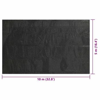 Treibende Pool Solarfolie rechtecking 10 x 5m Pools, schwarz