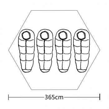 4-Personen-Zelt Gelb