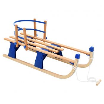  Klappschlitten mit Rückenlehne Holz 119 cm  