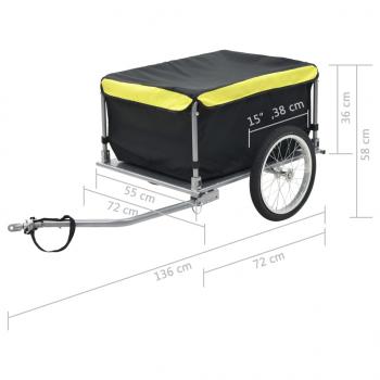 Fahrradanhänger Schwarz und Gelb 65 kg