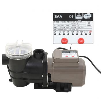 ARDEBO.de - Poolpumpe mit Timer Schwarz 0,25 PS 8000 L/h