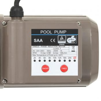 Poolpumpe mit Timer Schwarz 0,25 PS 8000 L/h