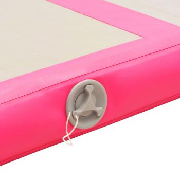 Aufblasbare Gymnastikmatte mit Pumpe 300×100×10 cm PVC Rosa