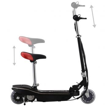 E-Scooter mit Sitz und LED 120 W Schwarz