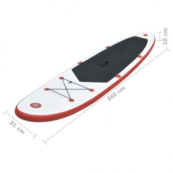 SUP-Board Aufblasbar Rot und Weiß