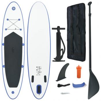 ARDEBO.de - Stand Up Paddle Surfboard SUP Aufblasbar Blau und Weiß