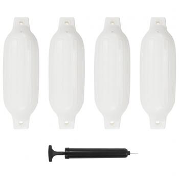 ARDEBO.de - Bootsfender 4 Stk. Weiß 41 x 11,5 cm PVC