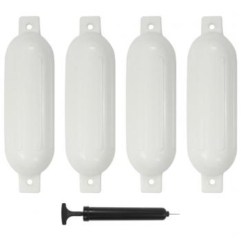 ARDEBO.de - Bootsfender 4 Stk. Weiß 51 x 14 cm PVC