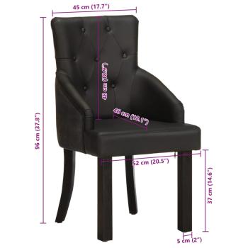 Esszimmerstühle 2 Stk. Schwarz Echtes Ziegenleder 