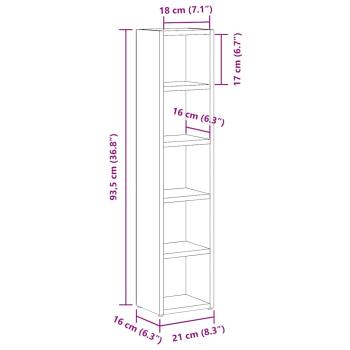 CD-Regale 2 Stk. Weiß 21x16x93,5 cm Holzwerkstoff
