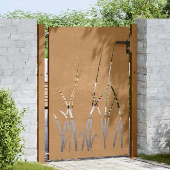 Gartentor 105x130 cm Cortenstahl Gras-Design