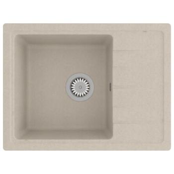 Küchenspüle mit Überlauf Oval Beige Granit