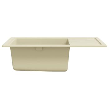 Küchenspüle mit Überlauf Oval Beige Granit