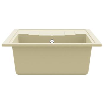 Küchenspüle mit Überlauf Oval Beige Granit