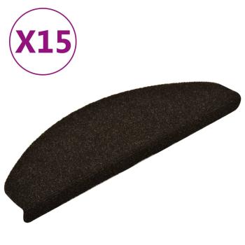 ARDEBO.de - Selbstklebende Treppenmatten 15 Stk. Dunkelbraun 65x21x4cm 
