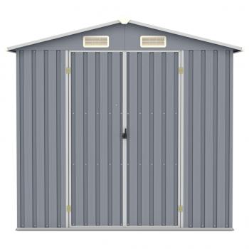 Gerätehaus Grau 205x129x183 cm Verzinkter Stahl  