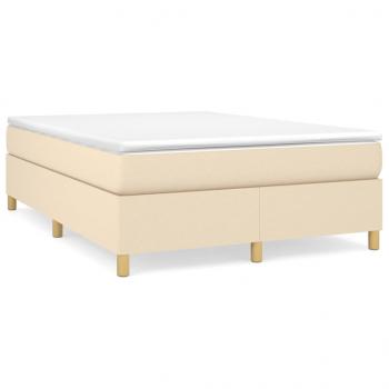 Bettgestell Creme 140x190 cm Stoff