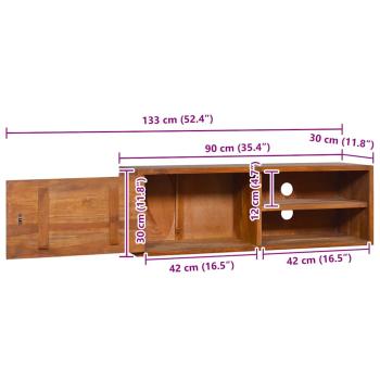 Wand-TV-Schrank 90x30x30 cm Teak Massivholz
