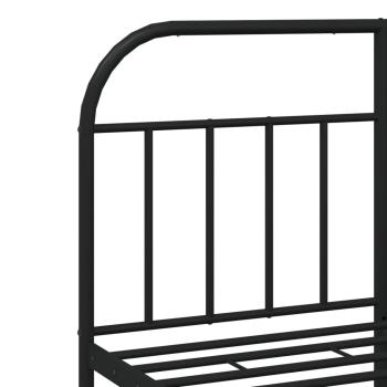 Bettgestell mit Kopf- und Fußteil Metall Schwarz 135x190 cm
