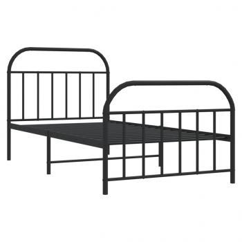 Bettgestell mit Kopf- und Fußteil Metall Schwarz 100x200 cm