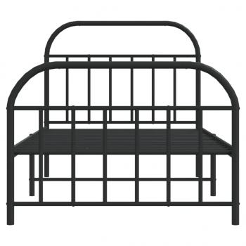 Bettgestell mit Kopf- und Fußteil Metall Schwarz 100x200 cm