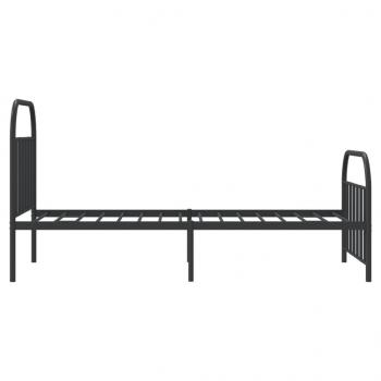 Bettgestell mit Kopf- und Fußteil Metall Schwarz 100x200 cm