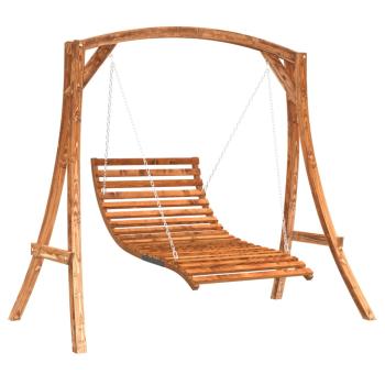 Hollywoodschaukel Massivholz Fichte mit Teak-Finish