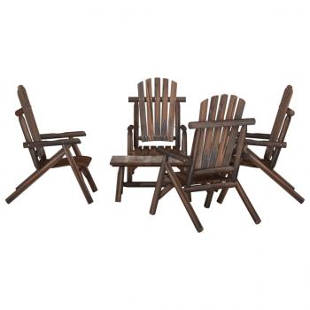 ARDEBO.de - 5-tlg. Garten-Lounge-Set Massivholz Fichte
