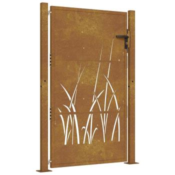 Gartentor 105x155 cm Cortenstahl Gras-Design