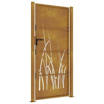 Gartentor 105x205 cm Cortenstahl Gras-Design