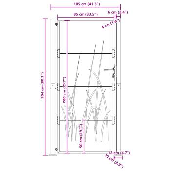 Gartentor 105x205 cm Cortenstahl Gras-Design