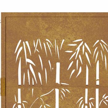 Gartentor 105x130 cm Cortenstahl Bambus-Design