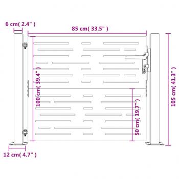 Gartentor 105x105 cm Cortenstahl Quadratisches Design