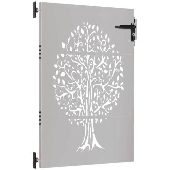 Gartentor 85x125 cm Cortenstahl Baum-Design