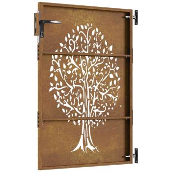 Gartentor 85x125 cm Cortenstahl Baum-Design