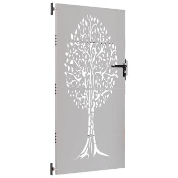 Gartentor 85x200 cm Cortenstahl Baum-Design
